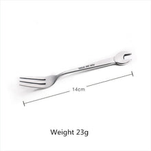 Load image into Gallery viewer, WOWCC Food Picks Stainless Steel Wrench Shape Fork Spoon Dinner Fruit Dessert Long Tableware Forks Tool Picnic Bento Accessories
