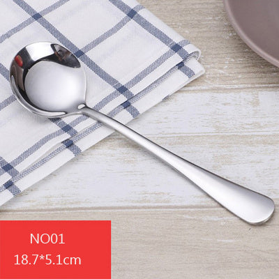 1pcs Stainless Steel Round Spoon Stir Spoon Coffee Spoon Ice Cream Honey Dessert Tea Spoon five sizes optional