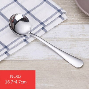 1pcs Stainless Steel Round Spoon Stir Spoon Coffee Spoon Ice Cream Honey Dessert Tea Spoon five sizes optional