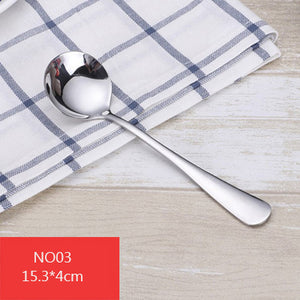 1pcs Stainless Steel Round Spoon Stir Spoon Coffee Spoon Ice Cream Honey Dessert Tea Spoon five sizes optional