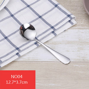 1pcs Stainless Steel Round Spoon Stir Spoon Coffee Spoon Ice Cream Honey Dessert Tea Spoon five sizes optional