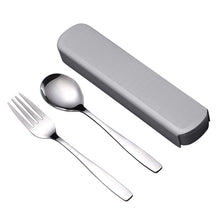 Load image into Gallery viewer, WORTHBUY Portable Travel Tableware Set Stainless Steel Dinnerware With Box Kitchen Fork Spoon Dinner Set For Kid School Cutlery
