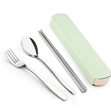 Load image into Gallery viewer, WORTHBUY Portable Travel Tableware Set Stainless Steel Dinnerware With Box Kitchen Fork Spoon Dinner Set For Kid School Cutlery
