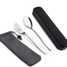 Load image into Gallery viewer, WORTHBUY Portable Travel Tableware Set Stainless Steel Dinnerware With Box Kitchen Fork Spoon Dinner Set For Kid School Cutlery
