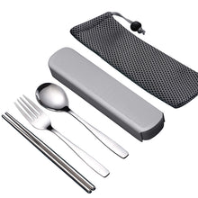 Load image into Gallery viewer, WORTHBUY Portable Travel Tableware Set Stainless Steel Dinnerware With Box Kitchen Fork Spoon Dinner Set For Kid School Cutlery
