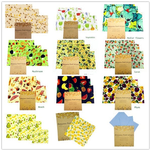 Zero Waste Reusable Food Wraps Sustainable Organic Bees Wax Lid Cover Wrap Food Storage Eco Friendly Sandwich Fruit Beeswax Wrap