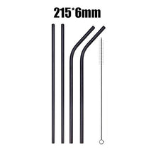 Load image into Gallery viewer, UPORS 4/8Pcs Reusable Drinking Straw High Quality 304 Stainless Steel Metal Straw with Cleaner Brush Wholesale
