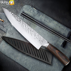 Cuchillo de cocina de 8 pulgadas, cuchillos profesionales japoneses de Chef 7CR17 440C, cuchillo de carnicero de acero inoxidable, juego de santoku