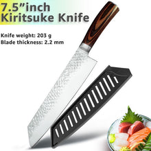 Load image into Gallery viewer, Cuchillo de cocina de 8 pulgadas, cuchillos profesionales japoneses de Chef 7CR17 440C, cuchillo de carnicero de acero inoxidable, juego de santoku
