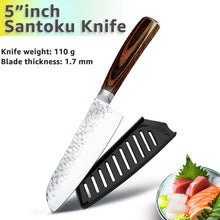 Load image into Gallery viewer, Cuchillo de cocina de 8 pulgadas, cuchillos profesionales japoneses de Chef 7CR17 440C, cuchillo de carnicero de acero inoxidable, juego de santoku
