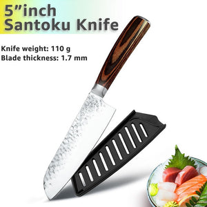 Cuchillo de cocina de 8 pulgadas, cuchillos profesionales japoneses de Chef 7CR17 440C, cuchillo de carnicero de acero inoxidable, juego de santoku