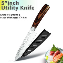 Load image into Gallery viewer, Cuchillo de cocina de 8 pulgadas, cuchillos profesionales japoneses de Chef 7CR17 440C, cuchillo de carnicero de acero inoxidable, juego de santoku
