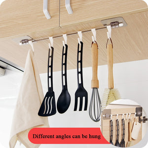 Kitchen Gabgets Cupboard 6 Hook Home Organizer Storage Rack Pantry Chest Tools Towels Hanger Wardrobe Towel Rack Storage Shelf